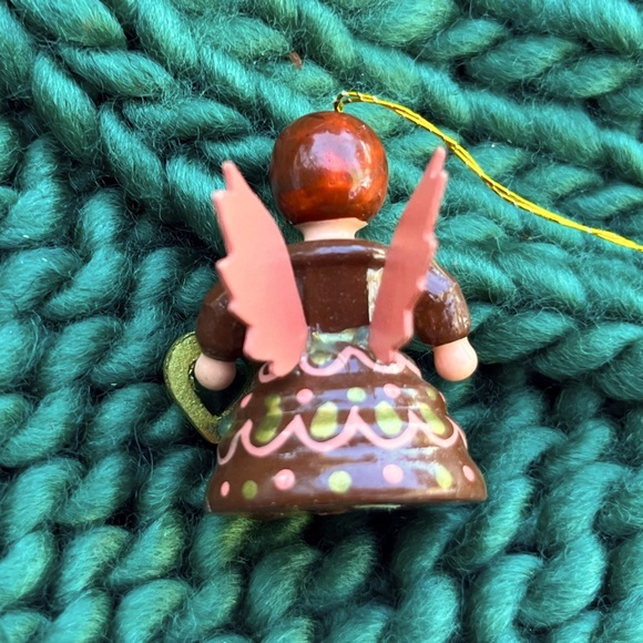 Vintage Dainty Painted Angel Ornament Christmas Folk Art - Picture 3 of 5